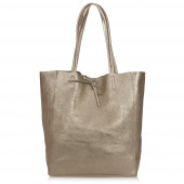 Geanta shopper din piele naturala DiAmanti Luisa Bronzo